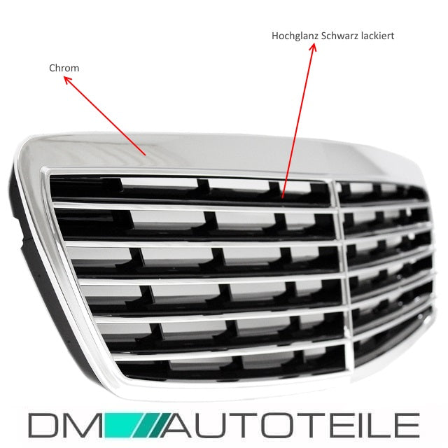 Mercedes E-Klasse W211 S211 Kühlergrill Grill Chrom Schwarz Avantgarde Bj 02-06