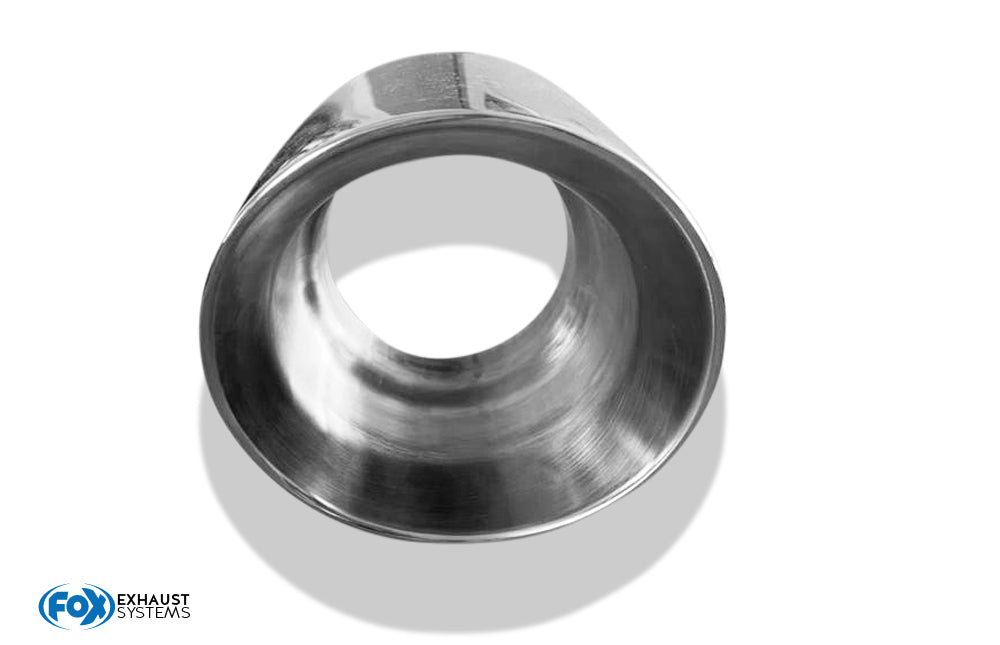 FOX Anschweißendrohr Typ 25 einfach - Ø 100mm Rund uneingerollt / abgeschrägt / mit Type-B Einsatz - L: 100 (mm) und d: 70 (mm außen) - ungeschlitzt