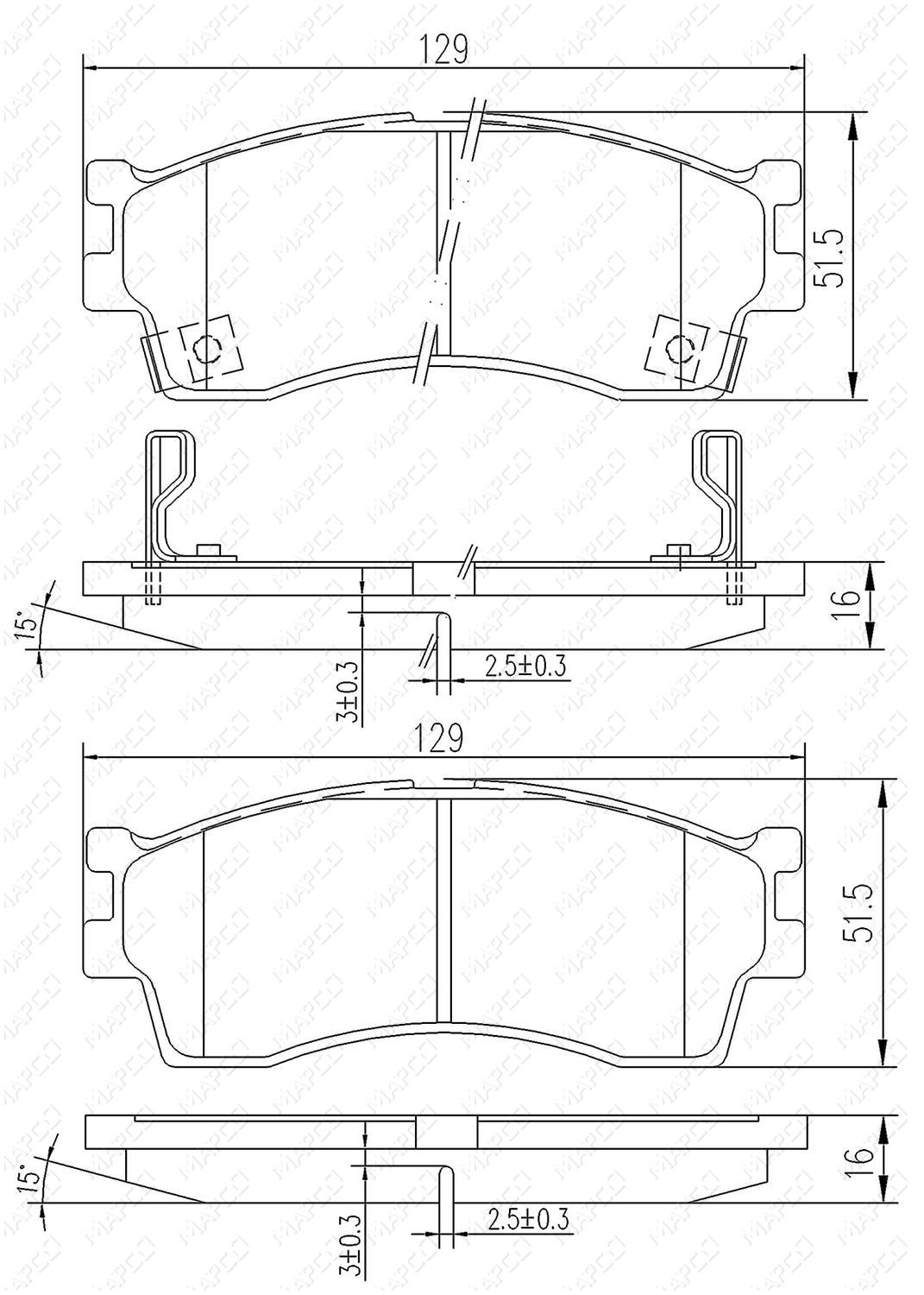 MAPCO Bremsbelagsatz, Scheibenbremse Vorderachse 6807