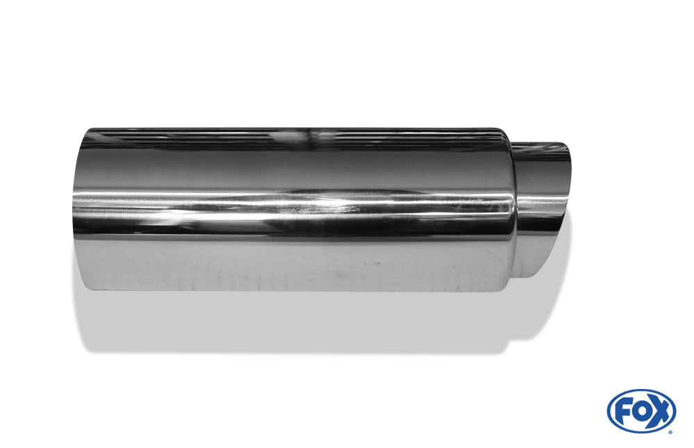 FOX Anschweißendrohr Typ 27 - Racing Design Ø 80mm außen - 65mm innen an der Vorderseite/ Länge: 230 mm / Einsatz: 90mm lang