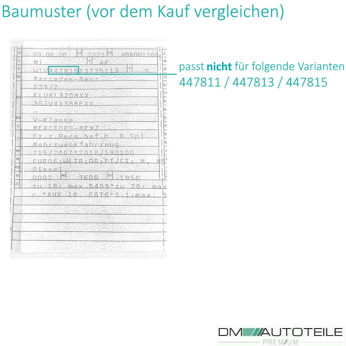 Kühlergrill für Panamericana GT Schwarz glanz für Mercedes Vito W447 + Kamera 14-19