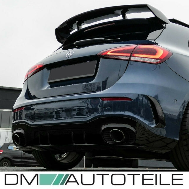 Sport Auspuffblenden SET 1-Rohr schwarz lackiert passt für Mercedes A-Klasse W177 nicht A35 AMG