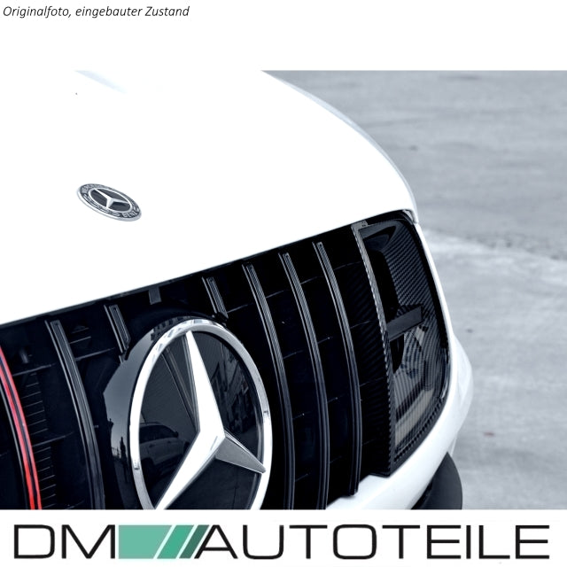 Evo Kühlergrill für Panamericana GT Schwarz Rot + Carbon passt für Mercedes GLC X253 ab 2019