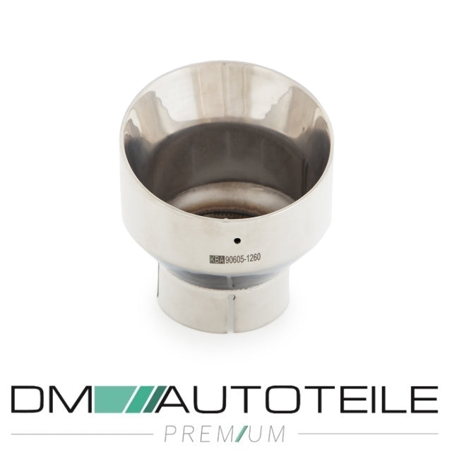 DM Exklusive Design Set Edelstahl Chrom poliert Auspuffblende Ø 114mm+ Verbinder passt für Hyundai I30 N+ABE
