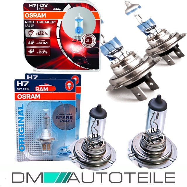 Scheinwerfer SET Schwarz DE-Linse H7/H7 + Osram Nightbreaker passt für VW Golf 5