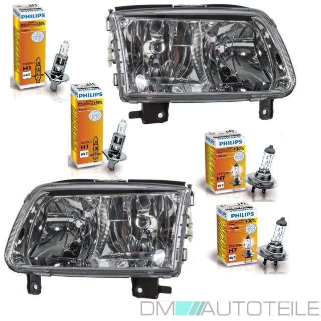 Scheinwerfer SET H7/H1 + Philips Birnen Set passt für Set VW Polo 6N2 ab 99-01