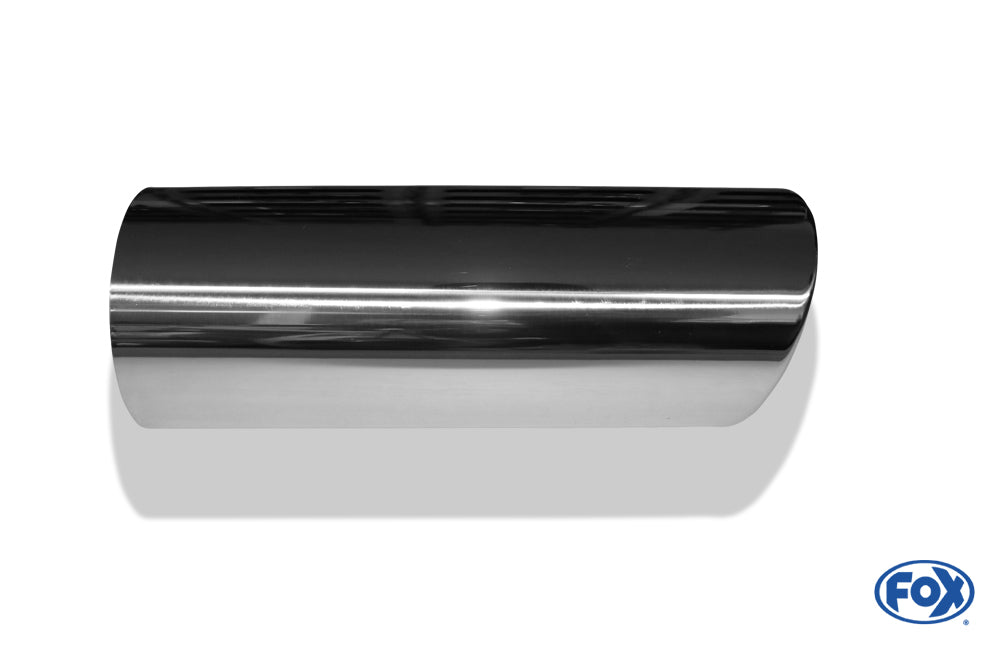 FOX Anschweißendrohr Typ 32 129x106 mm / Länge: 300 mm - oval / eingerollt / 15° abgeschrägt / ohne Absorber