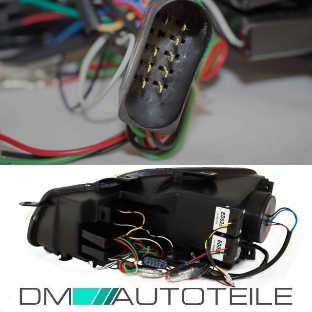 Scheinwerfer SET H7 Leiste Schwarz 3D LED U TFL passt für VW Golf 6 ab 08-12