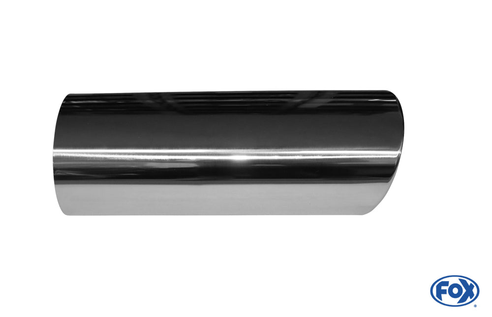 FOX Anschweißendrohr Typ 33 129x106 mm / Länge: 300 mm - oval / eingerollt / 15° abgeschrägt / mit Absorber