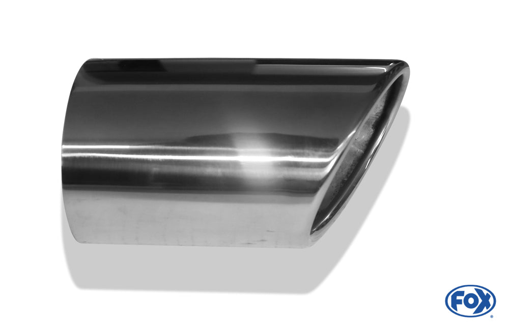 FOX Anschweißendrohr Typ 39 Links 115x85 mm / Länge: 160 mm - oval Porsche / seitlich eingerollt / mit Absorber