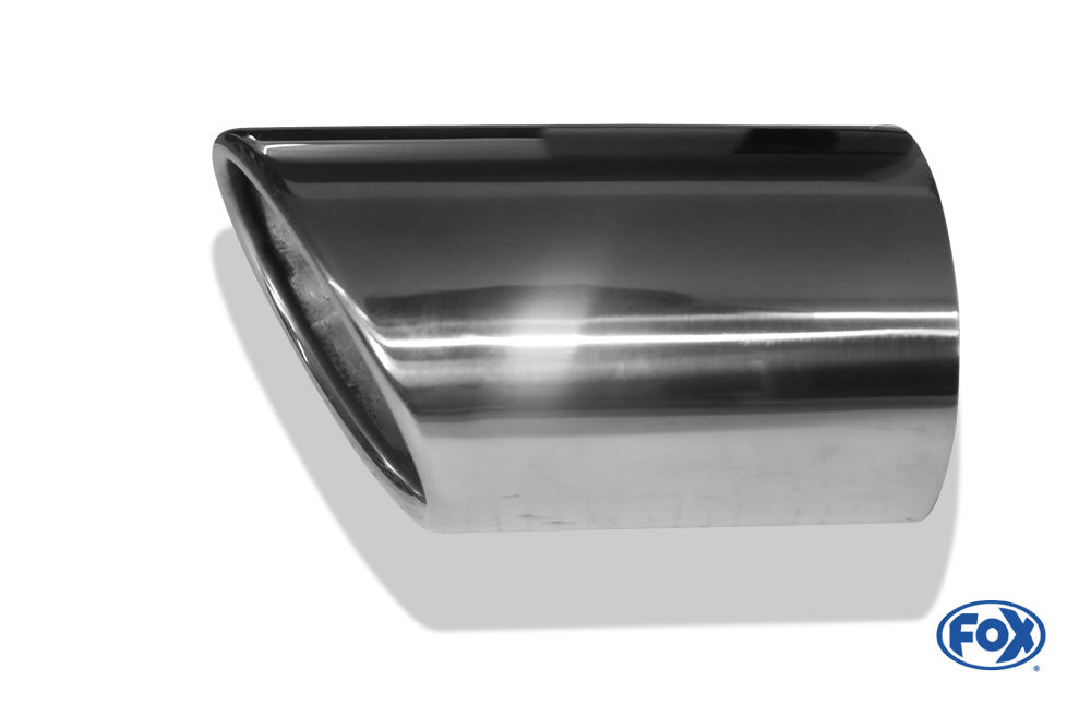 FOX Anschweißendrohr Typ 39 Rechts 115x85 mm / Länge: 160 mm - oval Porsche / seitlich eingerollt / mit Absorber
