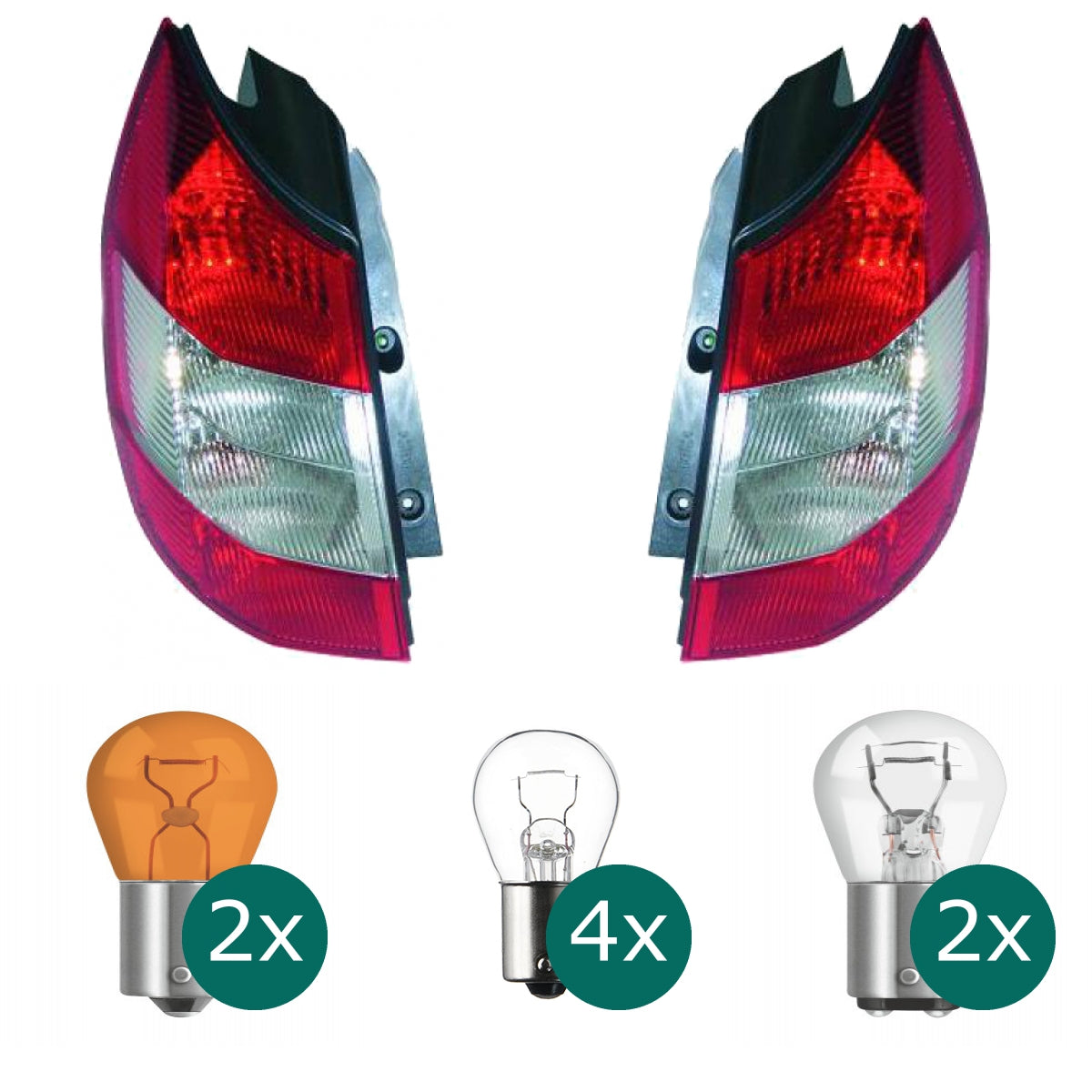 Depo / TYC Rückleuchte links passt für Renault ScÉnic II JM0/1 ab 03-06 inklusive Leuchtmittel/Birnen