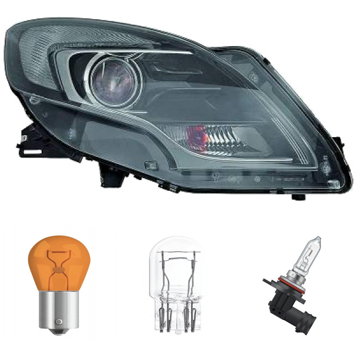 Scheinwerfer HIR2 Depo mit TGFL rechts passt für Opel Zafira Tourer C ab 12-19 inklusive Leuchtmittel/Birnen