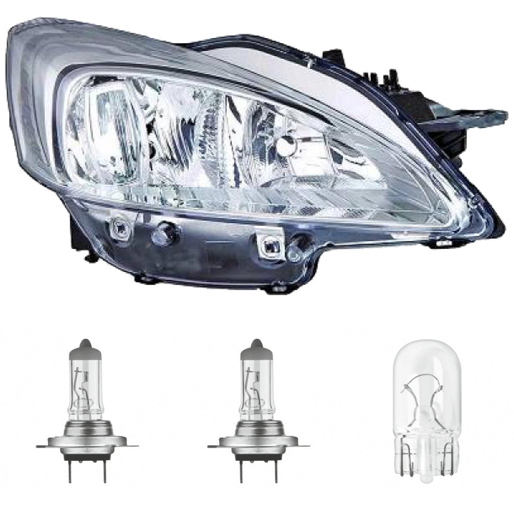 Klarglas Hauptscheinwerfer H7/H7 rechts passt für Peugeot 508 I bj 10-14 inklusive Leuchtmittel/Birnen