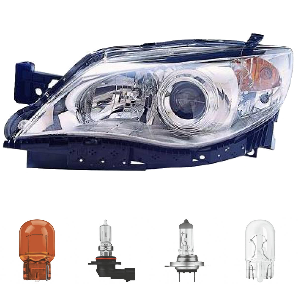 Scheinwerfer Depo chrom H7/HB3 links passt für Subaru Impreza (GR) ab 09-13 inklusive Leuchtmittel/Birnen