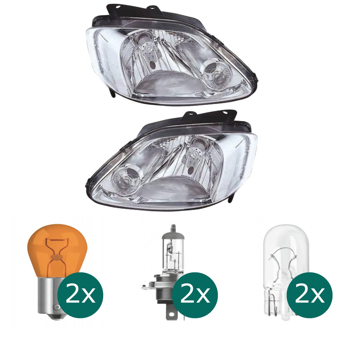 Scheinwerfer H4 TYC links passt für VW Fox Schrägheck (5Z4) ab 2005-2011 inklusive Leuchtmittel/Birnen