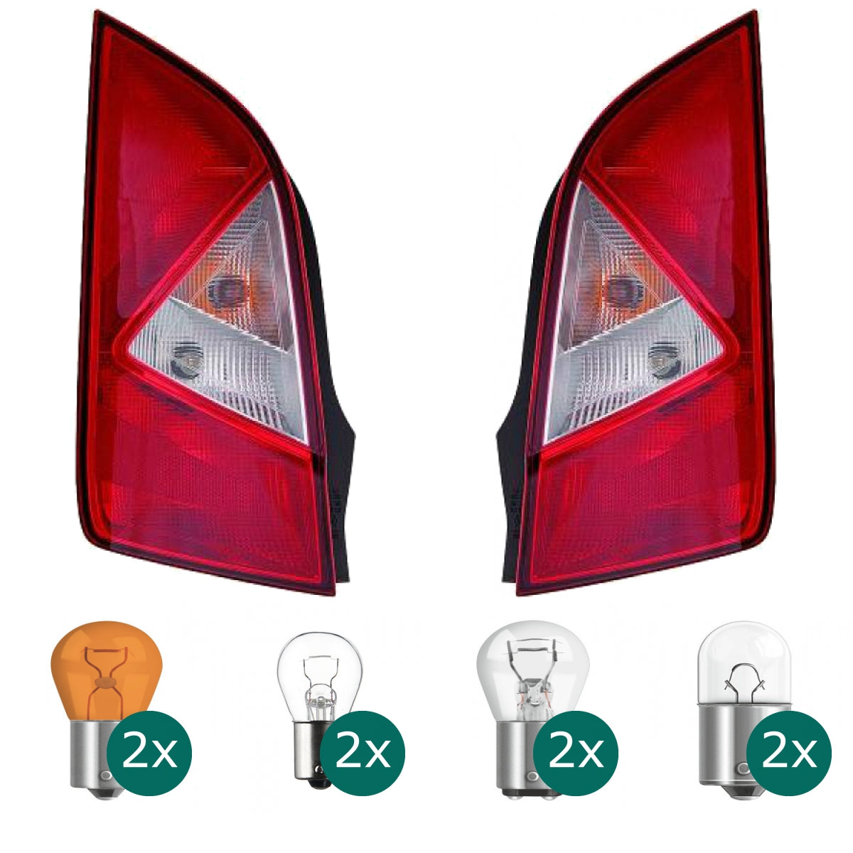 Rückleuchte Heckleuchte rechts passt für Seat Mii (KF1) ab Baujahr 2011 inklusive Leuchtmittel/Birnen