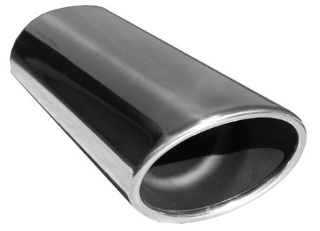 FOX Anschweißendrohr Typ 44 115x85 mm / Länge: 300 mm - oval / eingerollt / 24,5° abgeschrägt / mit lang gezogener Tulpe