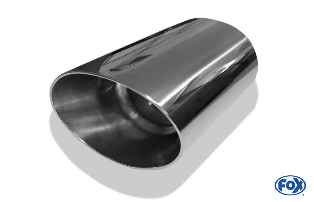 FOX Anschweißendrohr Typ 45 115 x 85 mm / Länge: 300 mm - oval / uneingerollt / 15° abgeschrägt / mit Typ-B Einsatz