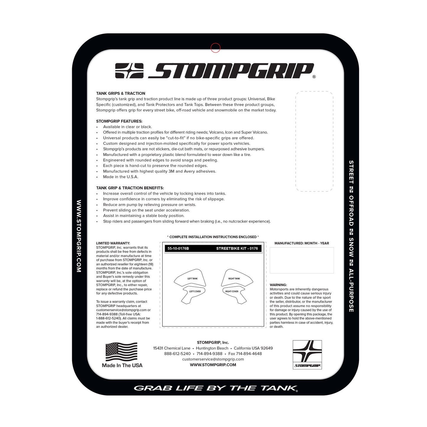 Stomgrip Traktionspad Streetbikes Schwarz BMW F 900 R Bj. 20-21