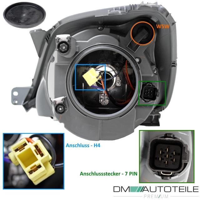 SET Ford Fiesta V MK5 JD Scheinwerfer Rechts Links Klarglas Dunkelgrau H4 01-08