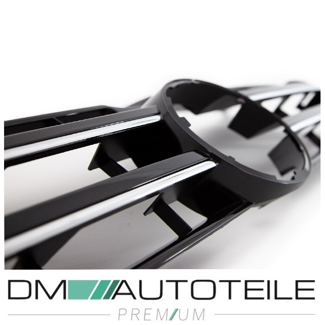 Kühlergrill passt für VW T5 GP Front Grill Schwarz Chrom-Rippen Facelift 09-15