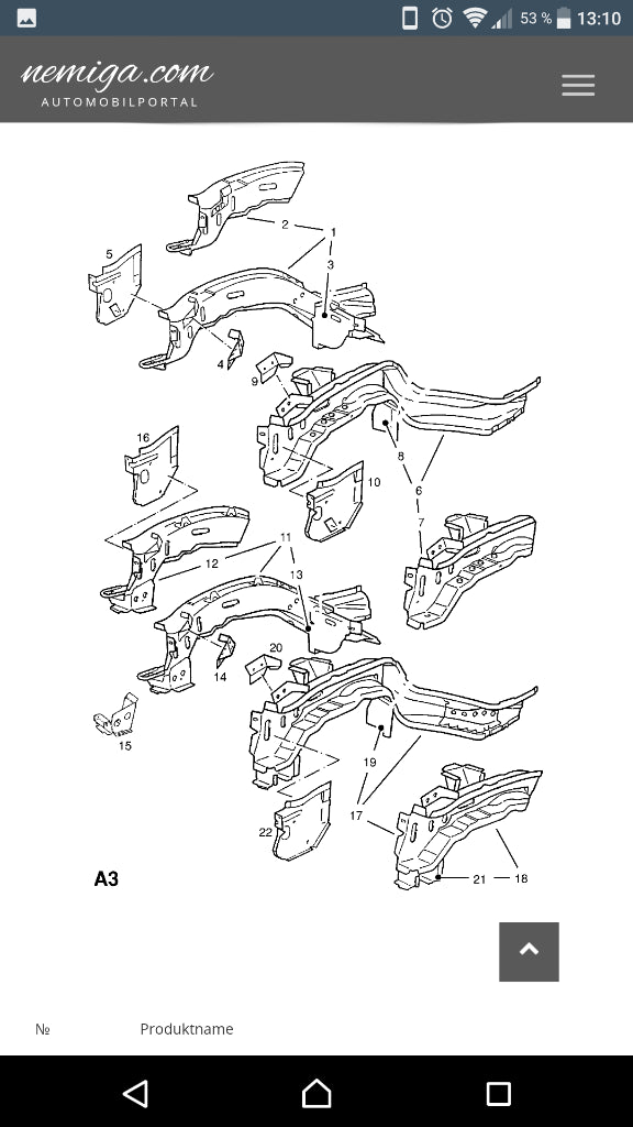 Vectra A Reparaturblech Achse Träger rechts vorne neu original GM