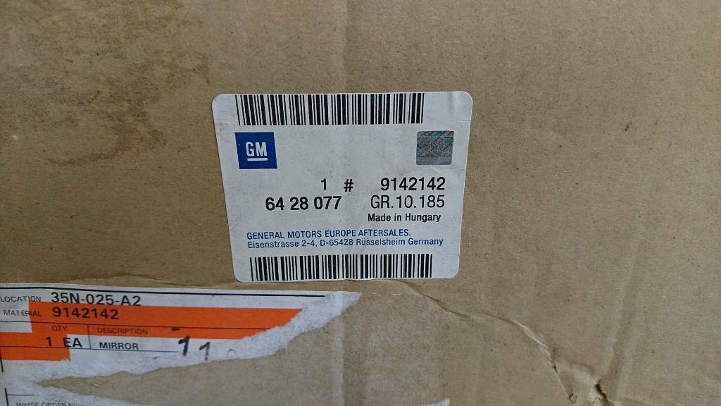 Astra G Außenspiegelgehäuse rechts original GM Opel NEU
