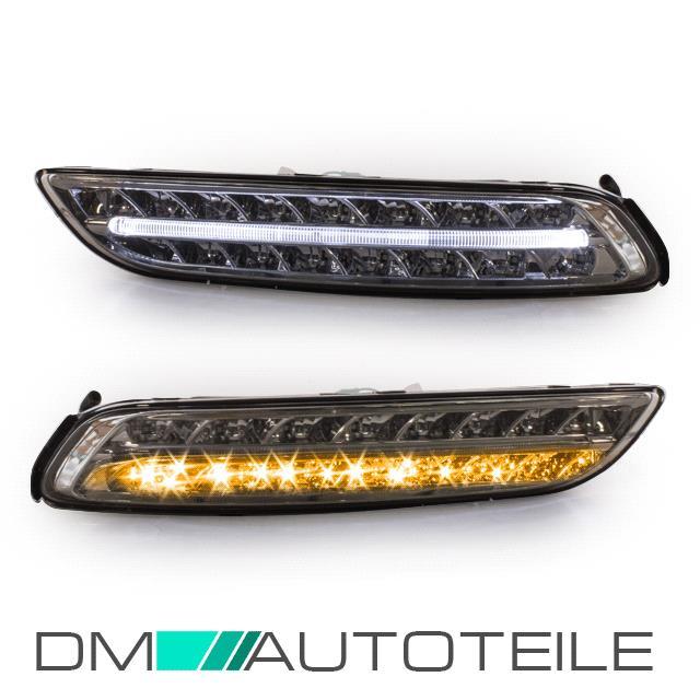 Porsche 997 911 Tagfahrlicht Set Klarglas Chrom Bj 04-08 Facelift Optik