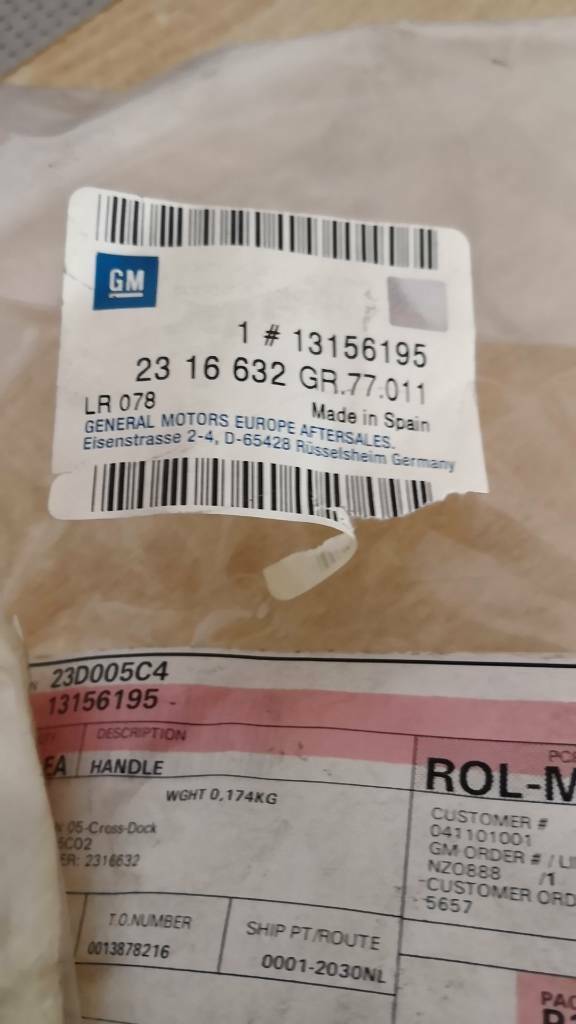 Opel Meriva A Ausrückhebel Hintersitz Rechts Neu Original GM