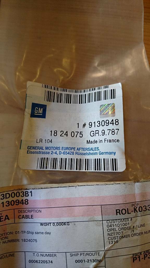 Astra g Zafira a Bowdenzug Heizungsbetätigung 9130948