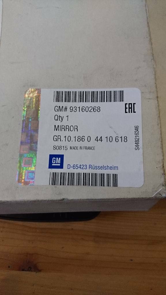 Vivaro Spiegelglass vorne oben rechts neu original GM