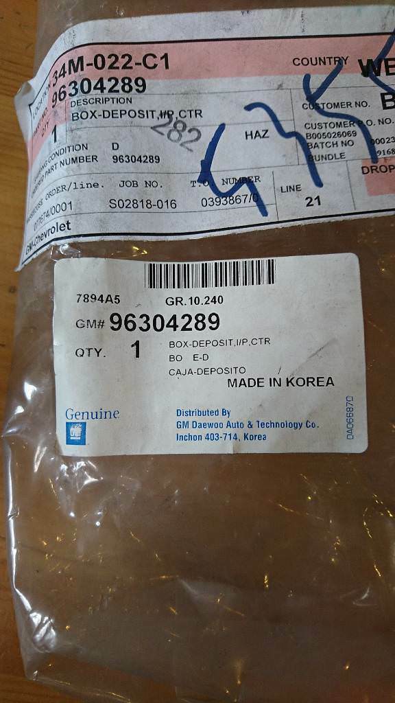 Chevrolet Lanos Mittelkonsole Fach neu original GM