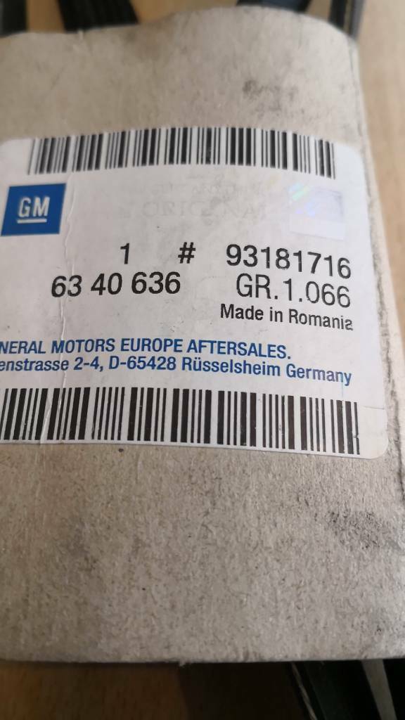 Opel Vectra B Keilriemen Neu Original GM