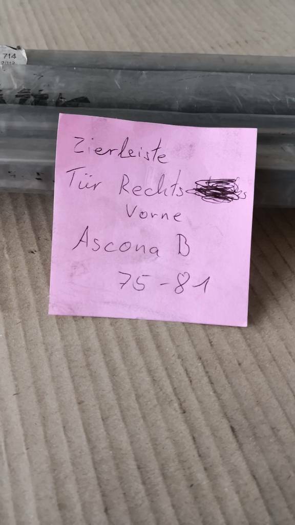 Opel Ascona B Zierleiste Tür Vorne Rechts Neu Original GM