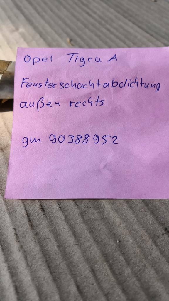 Opel Tigra A Fensterschachtabdichtung Aussen Rechts Neu Original