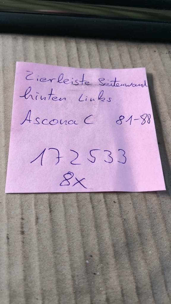 Opel Ascona C Zierleiste Hinten Links Neu Original GM