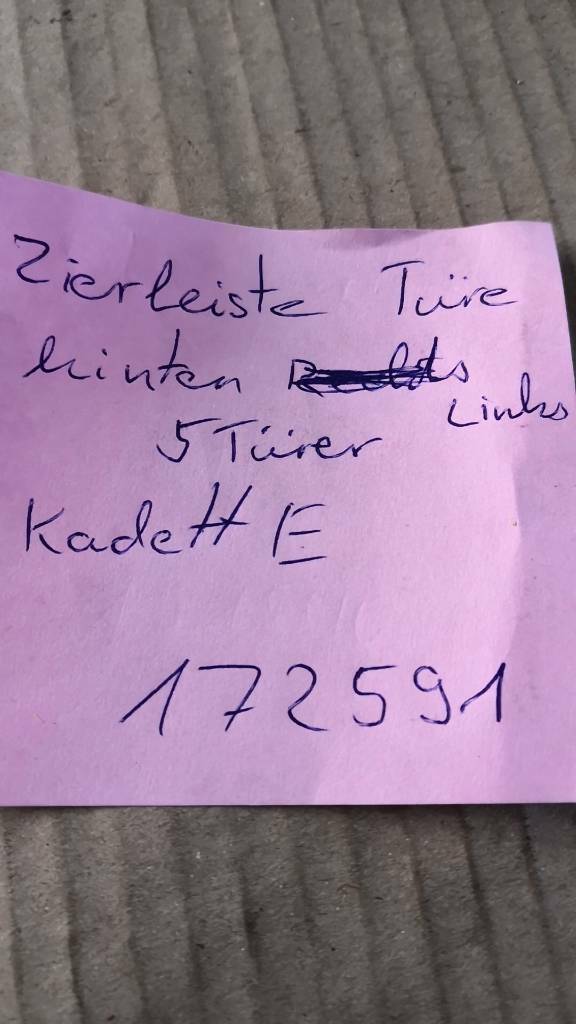 Opel Kadett E Zierleiste Tür Hinten Links Neu Original GM