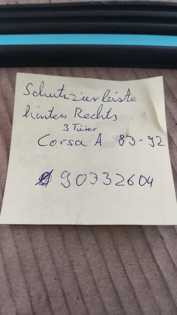 Opel Corsa A Schutzzierleiste Hinten Rechts Neu Original GM