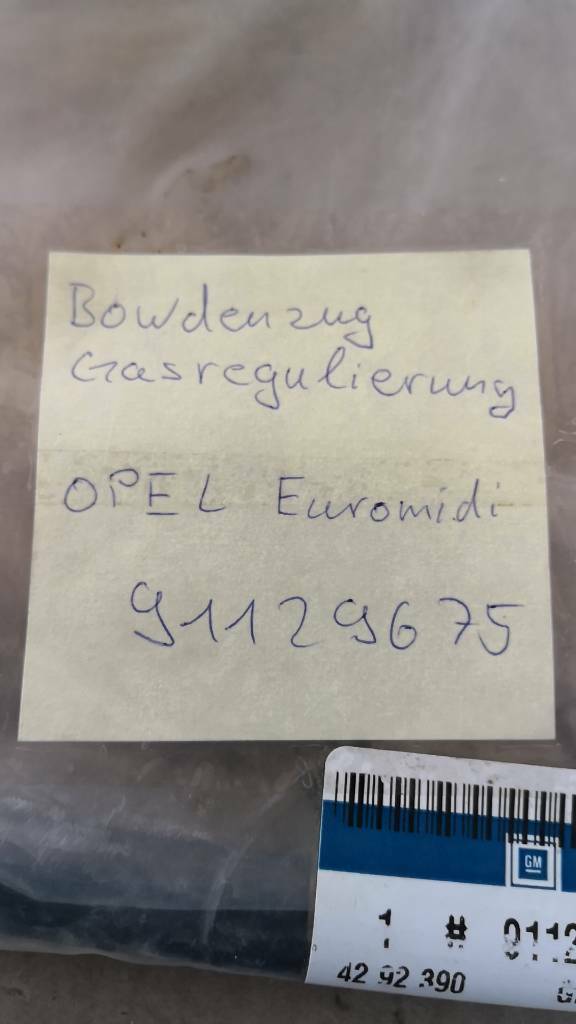 Opel Euromidi Bowdenzug Gasregulierung Neu Original GM