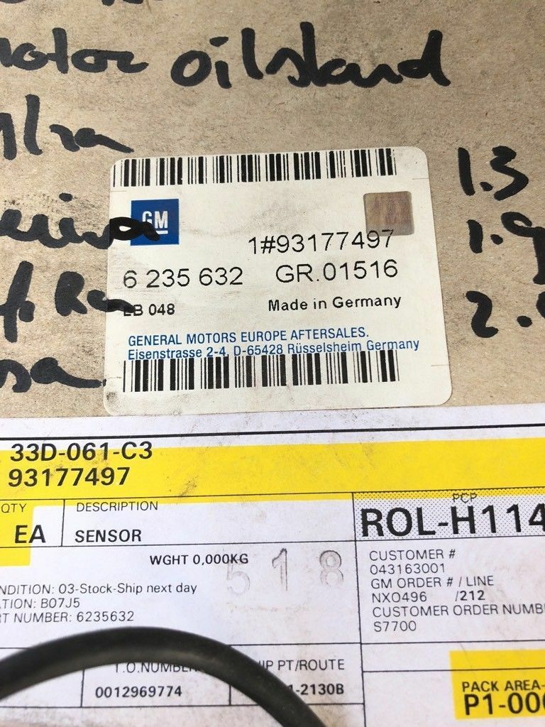 Original GM Opel Agila Meriva Zafira Corsa Sensor Motorölstand Neu