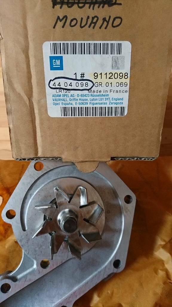 Opel Movano A Arena Wasserpumpe neu original GM