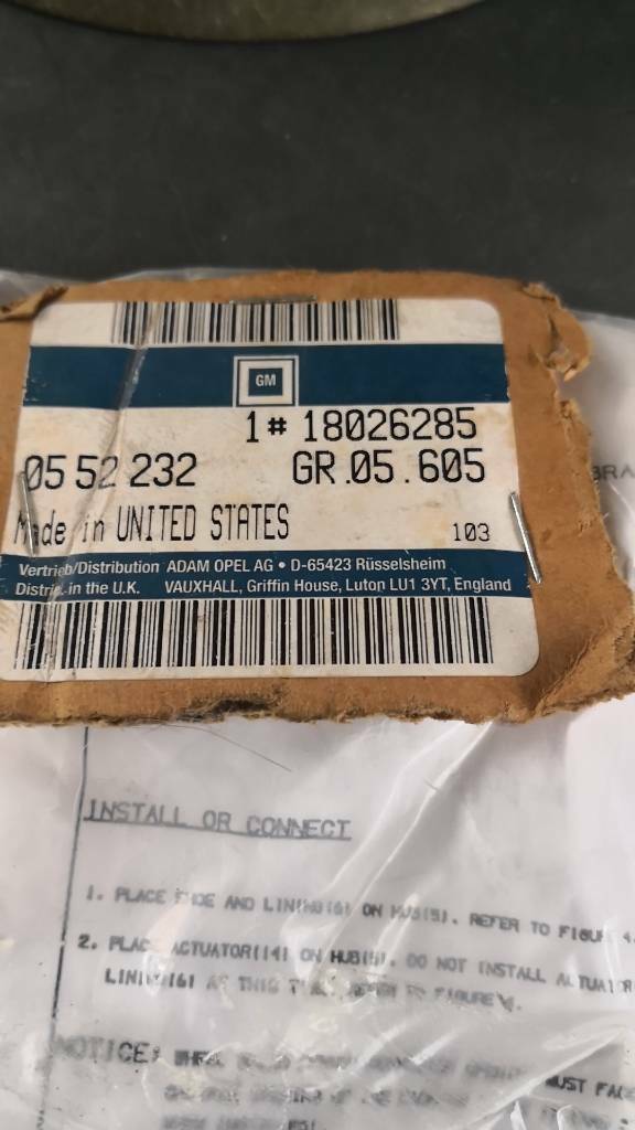 Opel Park bremsbackensatz neu original GM Modell leider unbekannt