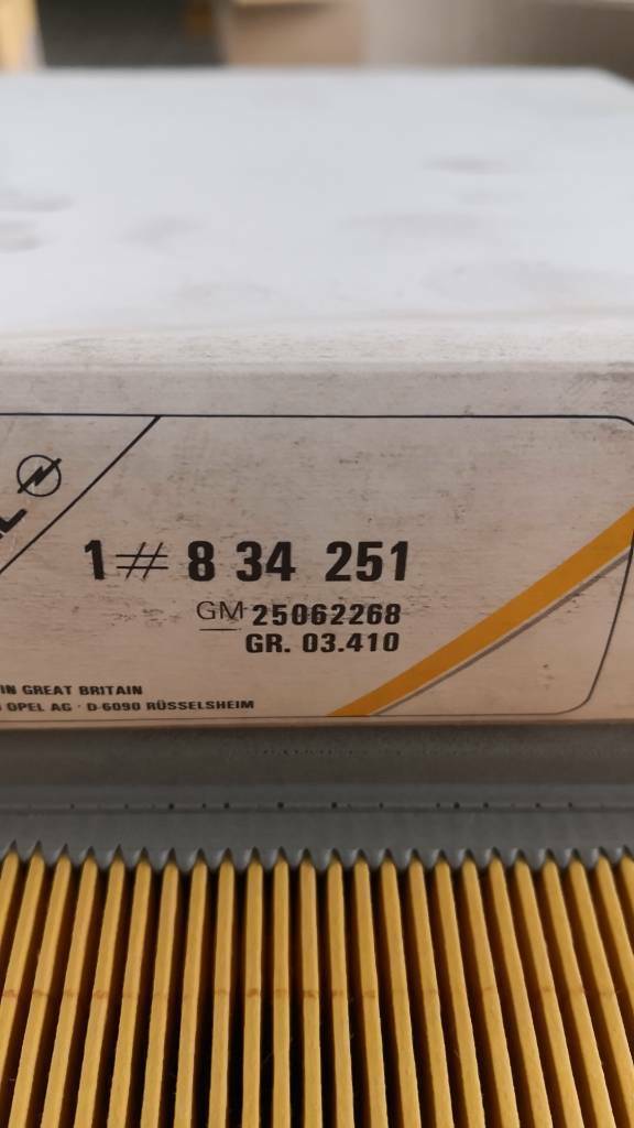 Opel Kadett E Luftfilter Neu Original GM