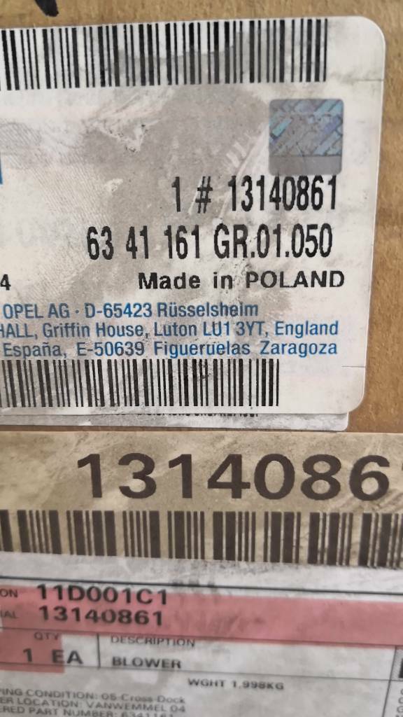 Opel Meriva 1.7 CDTI Wiscolüfter Neu Original GM