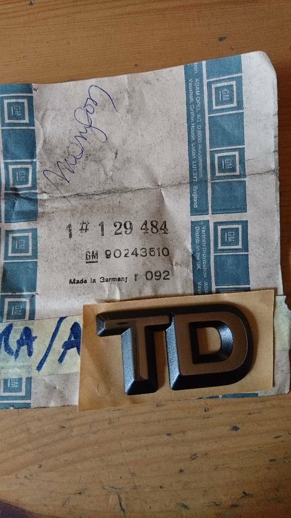 Kadett E Vectra A Diesel Schriftzug "TD" Neu Original GM