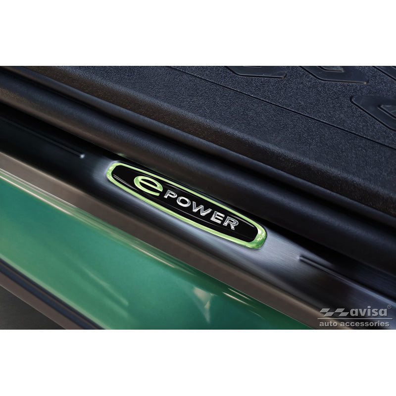 Schwarz Edelstahl Einstiegsleisten passend für Volkswagen ID.Buzz 2022- 'E-Power' - 2-teilig