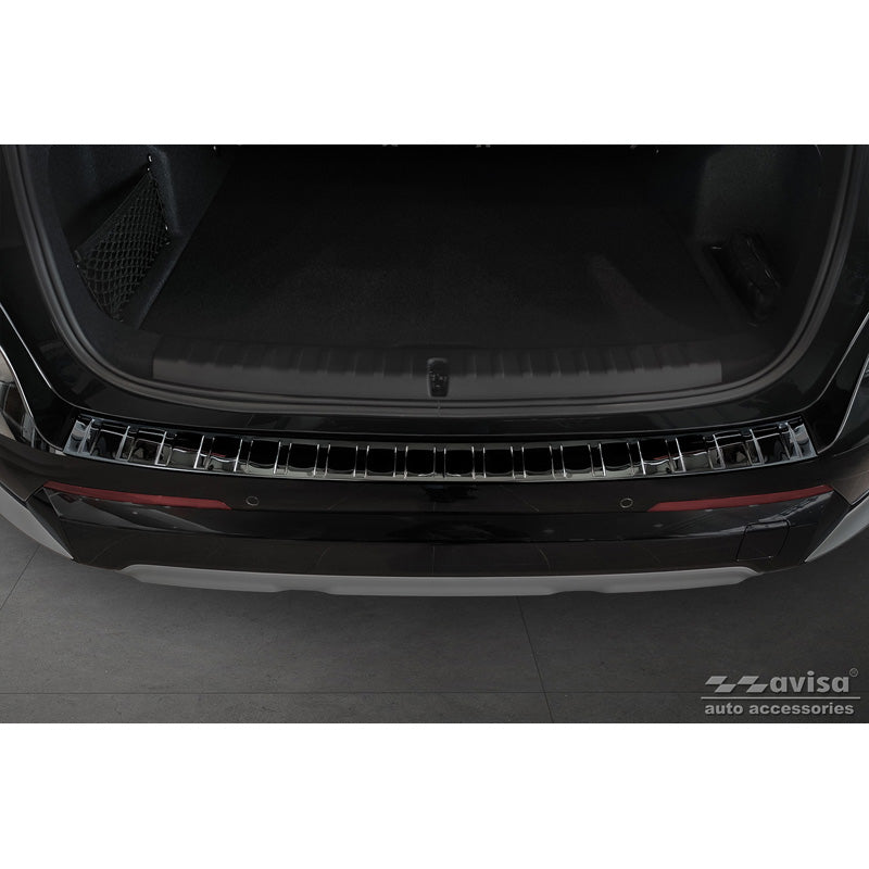 Spiegelschwarz Edelstahl Heckstoßstangenschutz passend für BMW X1 U11 / U11 xLine 2022- 'Ribs'