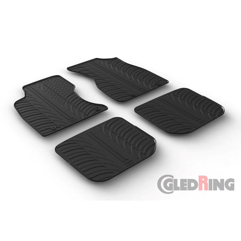 Satz Gummimatten passend für Audi A4 1996-2000 (T Profil 4-teilig + Montage-clips)