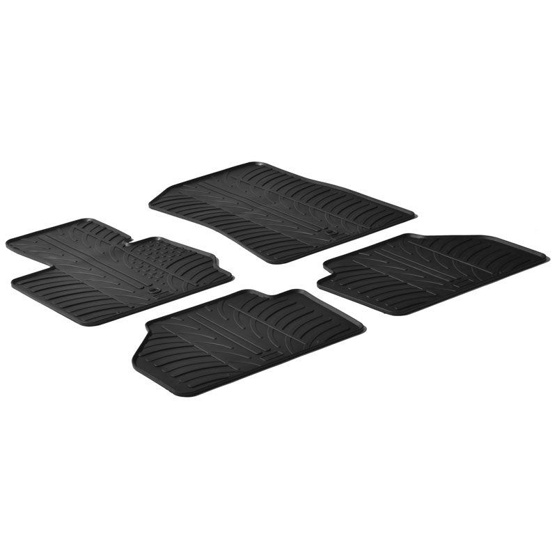 Satz Gummimatten passend für BMW X3 (F25) 2010-2017 (T Profil 4-teilig + Montage-clips)